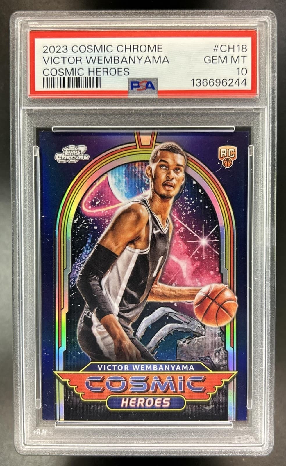 2023-24 Topps Cosmic Chrome Victor Wembanyama Heroes RC #CH-18 Spurs PSA 10