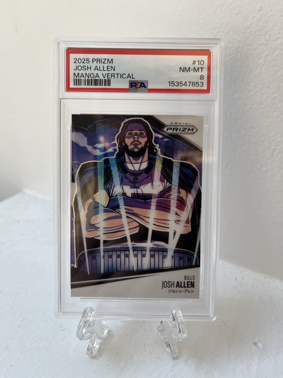 2025 Panini Prizm Josh Allen Manga Vertical PSA 8 Buffalo Bills