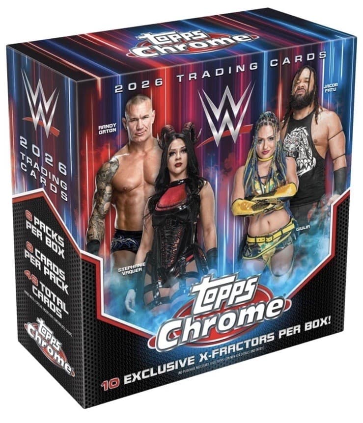 WWE 2026 Topps Chrome Wrestling MEGA Box (48 Cards) Sealed