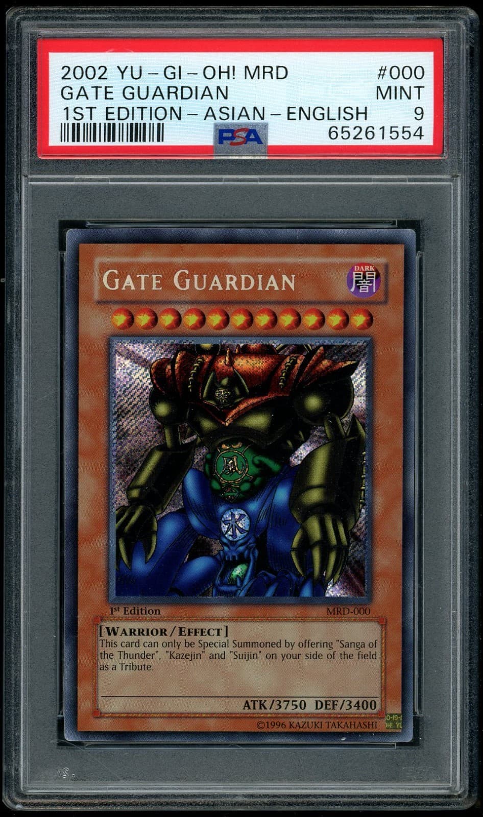 2002 Yu-Gi-Oh! Gate Guardian 1st Edition-Asian-En Mrd-Metal Raiders #000 Psa 9