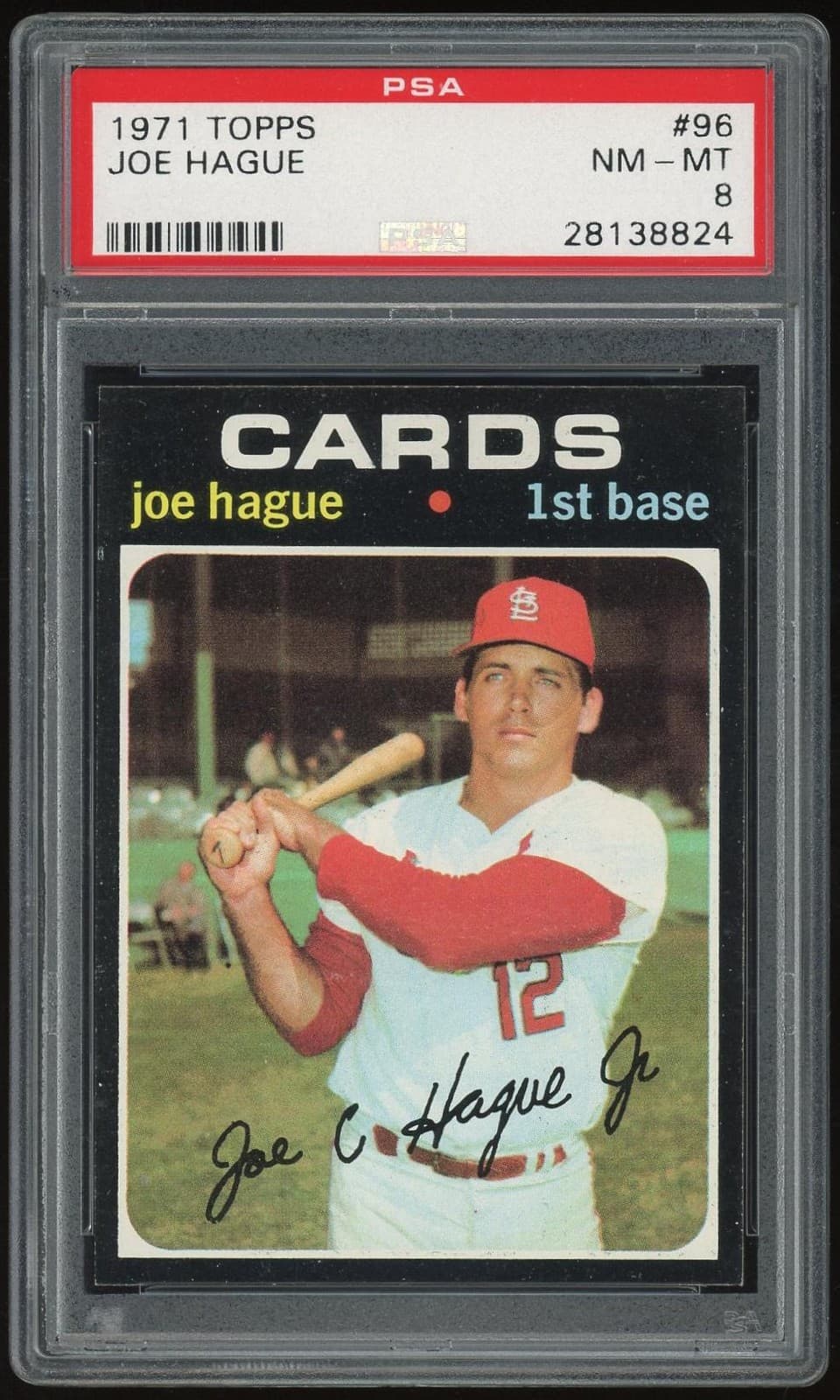 1971 Topps #96 Joe Hague PSA 8 *8824