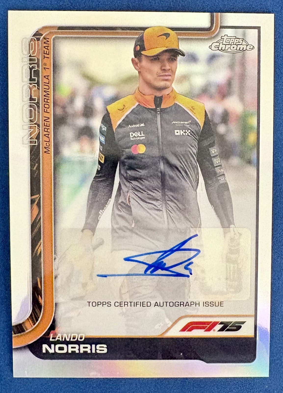 2025 TOPPS F1 FORMULA 1 CHROME AUTOGRAPHED LANDO NORRIS REFRACTOR