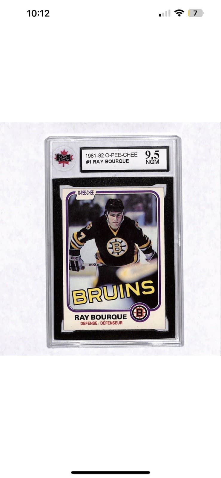 Ray Bourque O Pee Chee #1 ( Second Year ) KSA 9.5