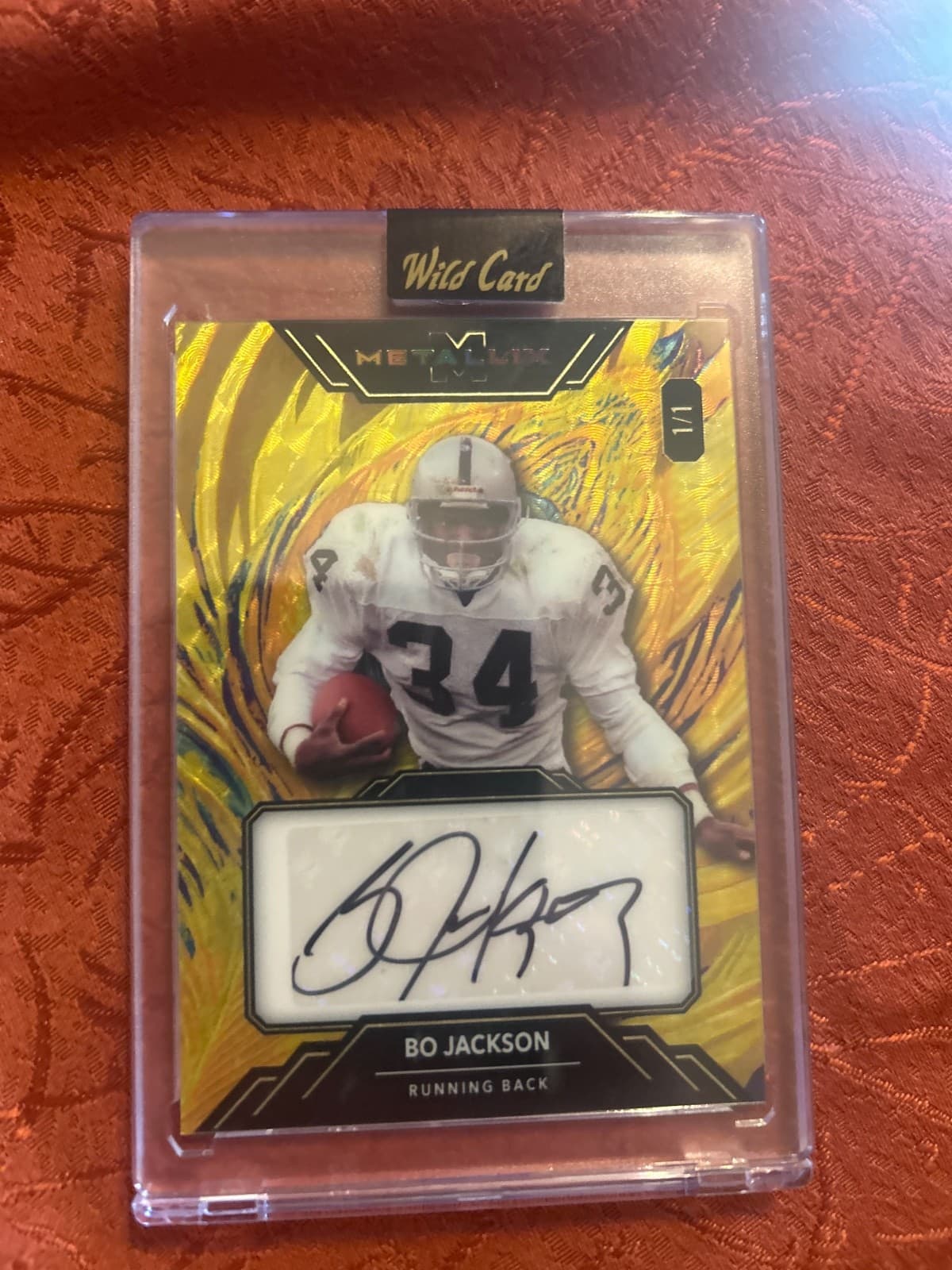 🔥🔥🔥2025 Wild Card Metallix gold  Bo Jackson 1/1 Auto 🔥🔥🔥