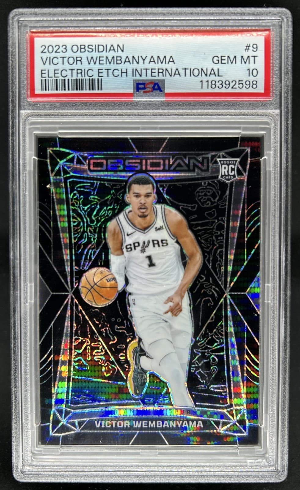 2023-24 Obsidian Victor Wembanyama Electric Etch International RC #9 PSA 10