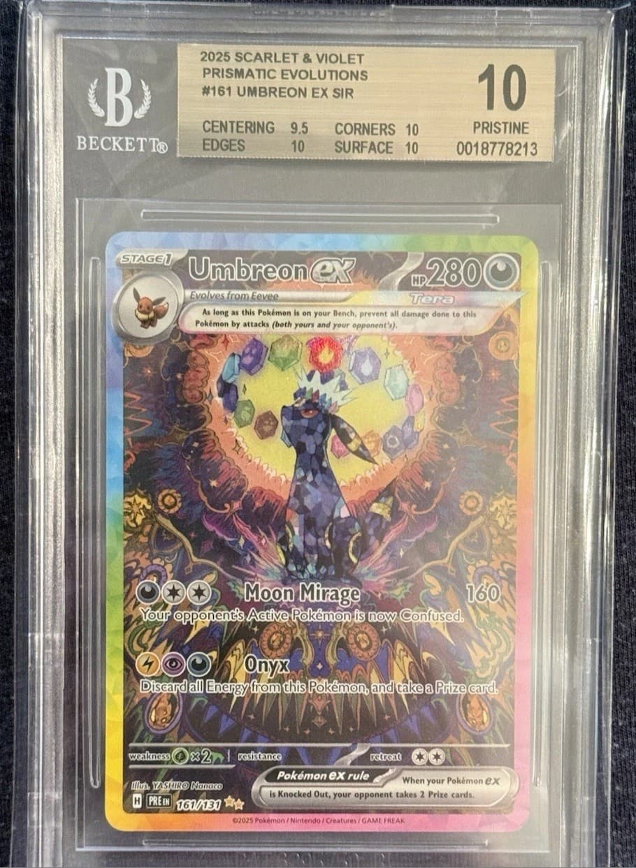 Umbreon EX 161/131 SV Prismatic Evolutions BGS 10 Pristine Pokemon Card PSA