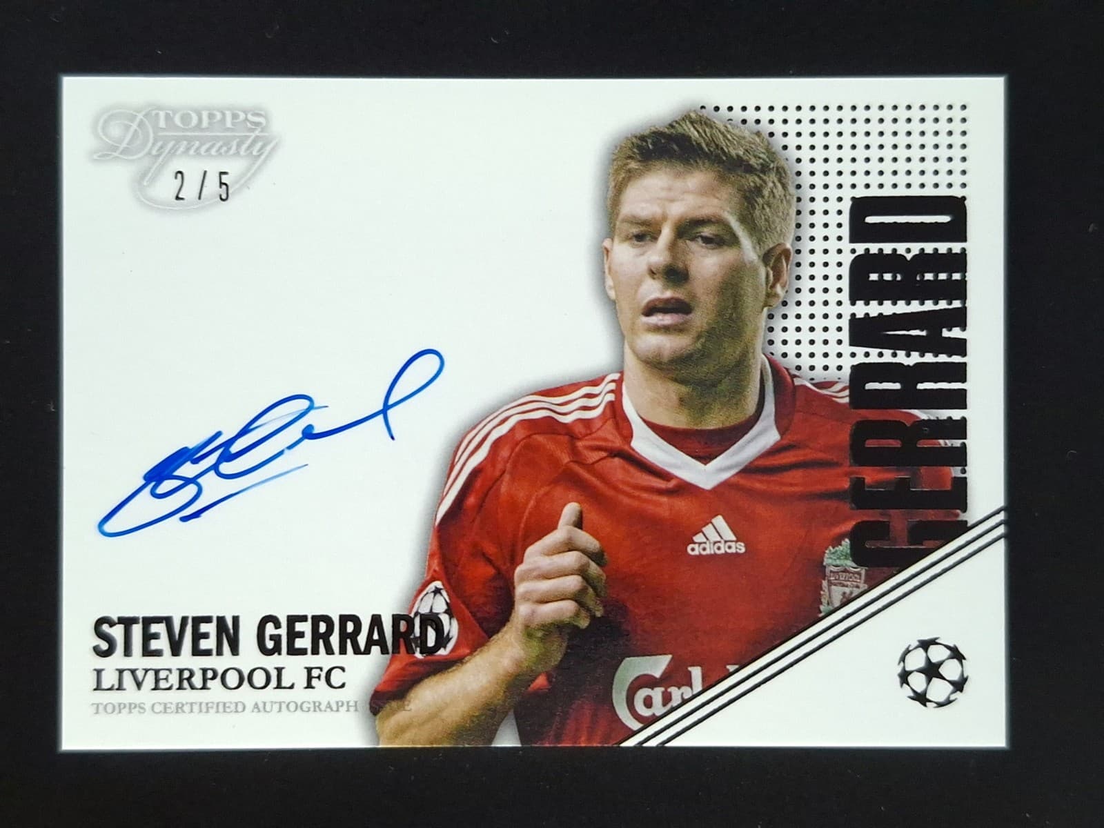2022-23 Topps Dynasty UEFA STEVEN GERRARD 2/5 On Card Auto Black SP #A-SG4