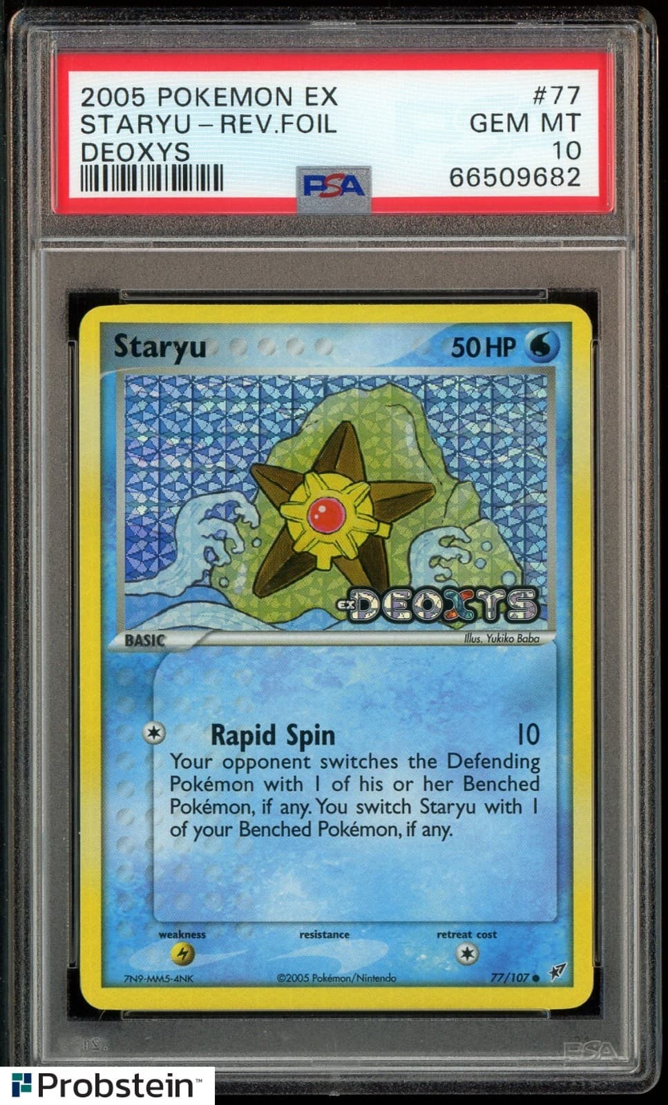 2005 Pokemon Ex Deoxys #77 Staryu Reverse Holo Foil PSA 10 GEM MINT POP 12