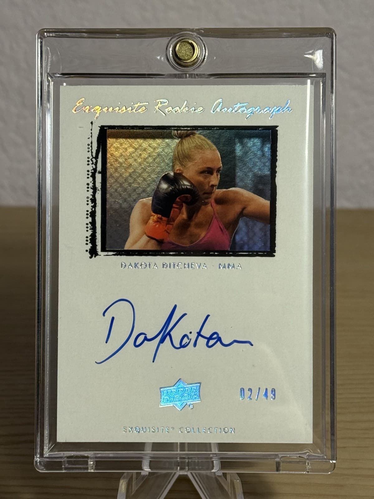Dakota Ditcheva /49 2025 Upper Deck Exquisite Rookie Autograph On Card UFC