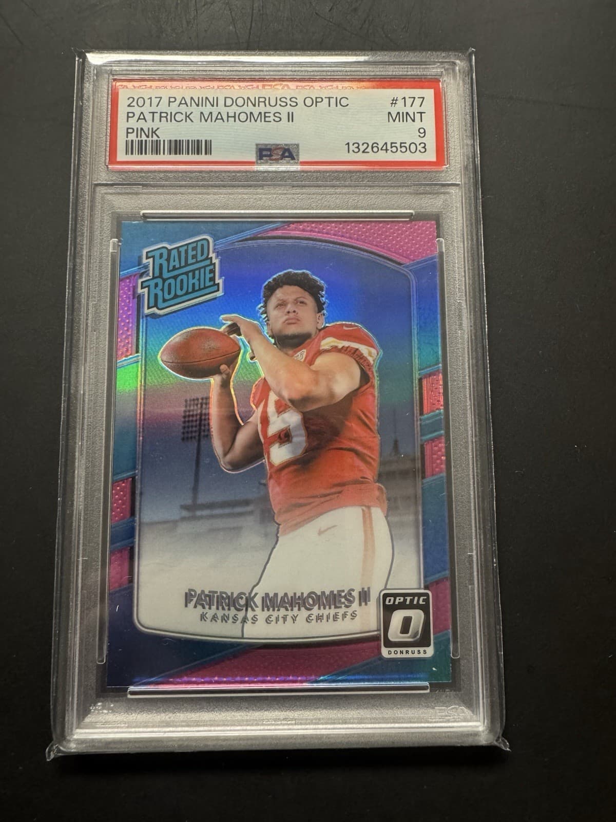 2017 Optic Rated Rookie Pink Patrick Mahomes PSA 9 🔥🔥🔥🔥🔥 Chiefs RC