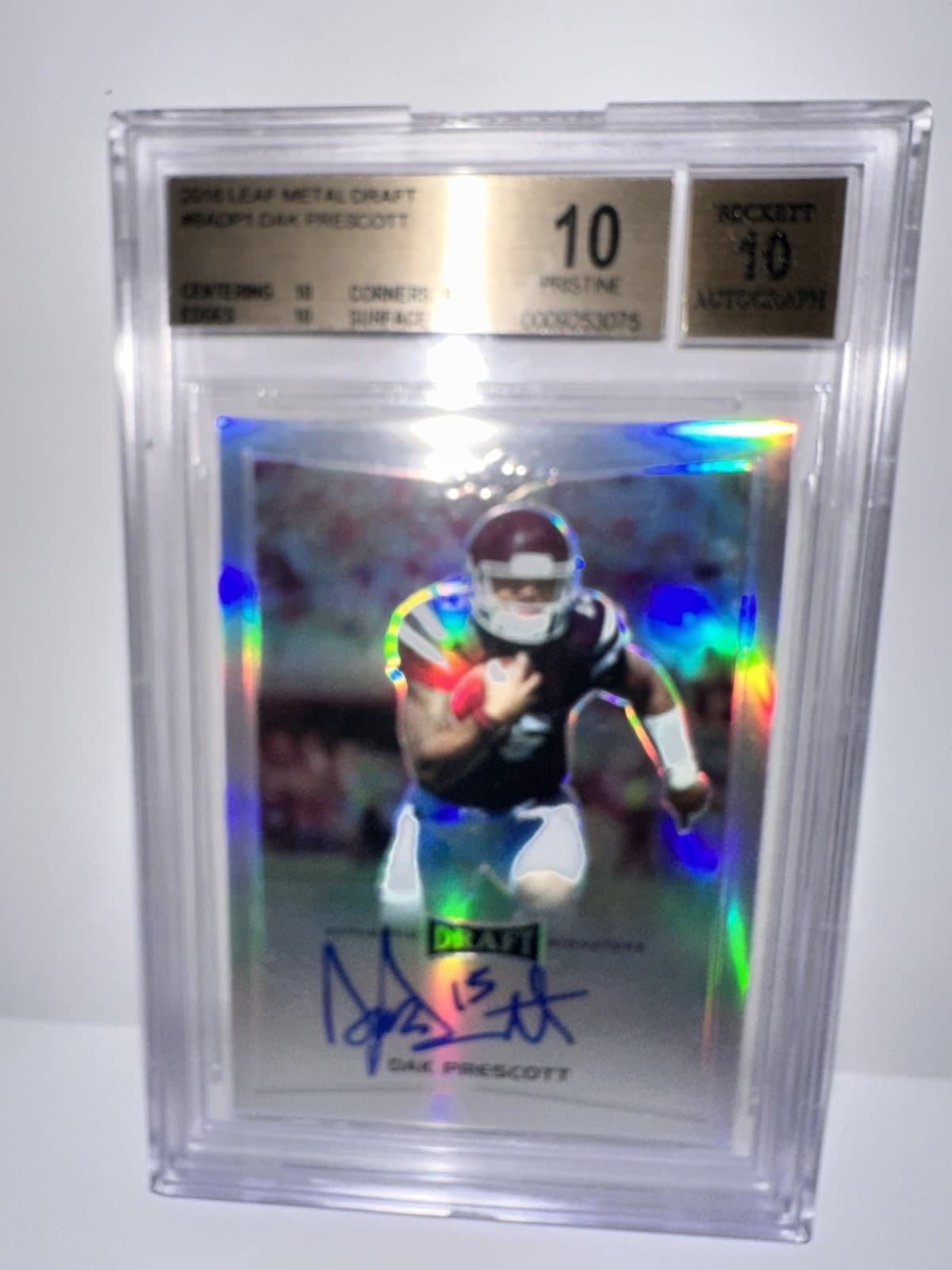 2016 Leaf Metal Draft Dak Prescott Rookie Rare  Mint BGS 10/10 Dallas COWBOYS