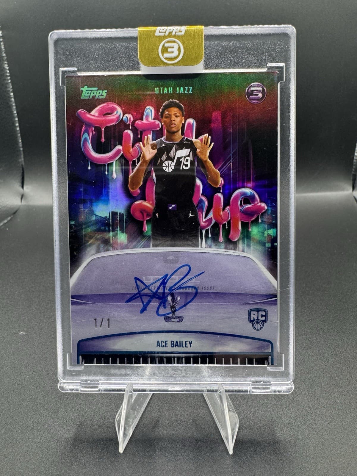 2025-2026 Topps 3 Basketball Ace Bailey City Drip  Autograph 1/1 RC CD-AB