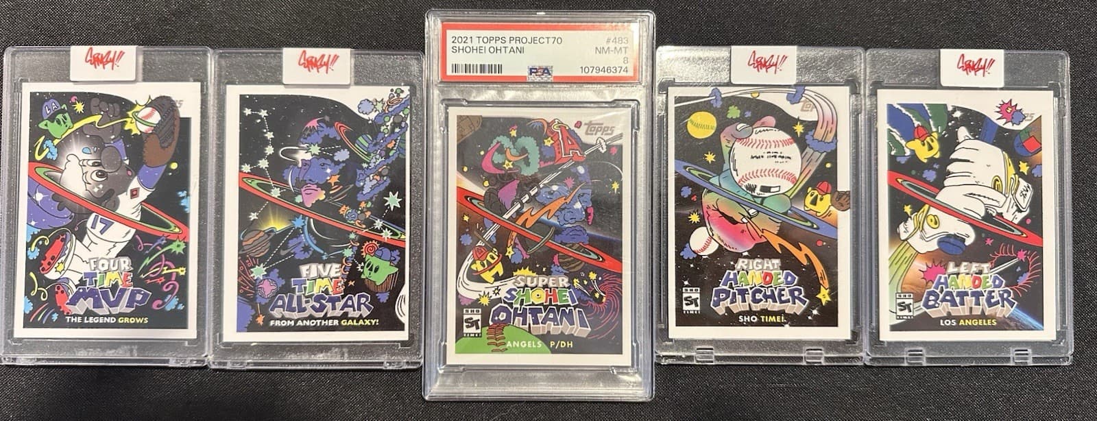 Ohtani Project 70 Complete Mario Art Set - 5 Cards: 1 Graded 4 Sealed