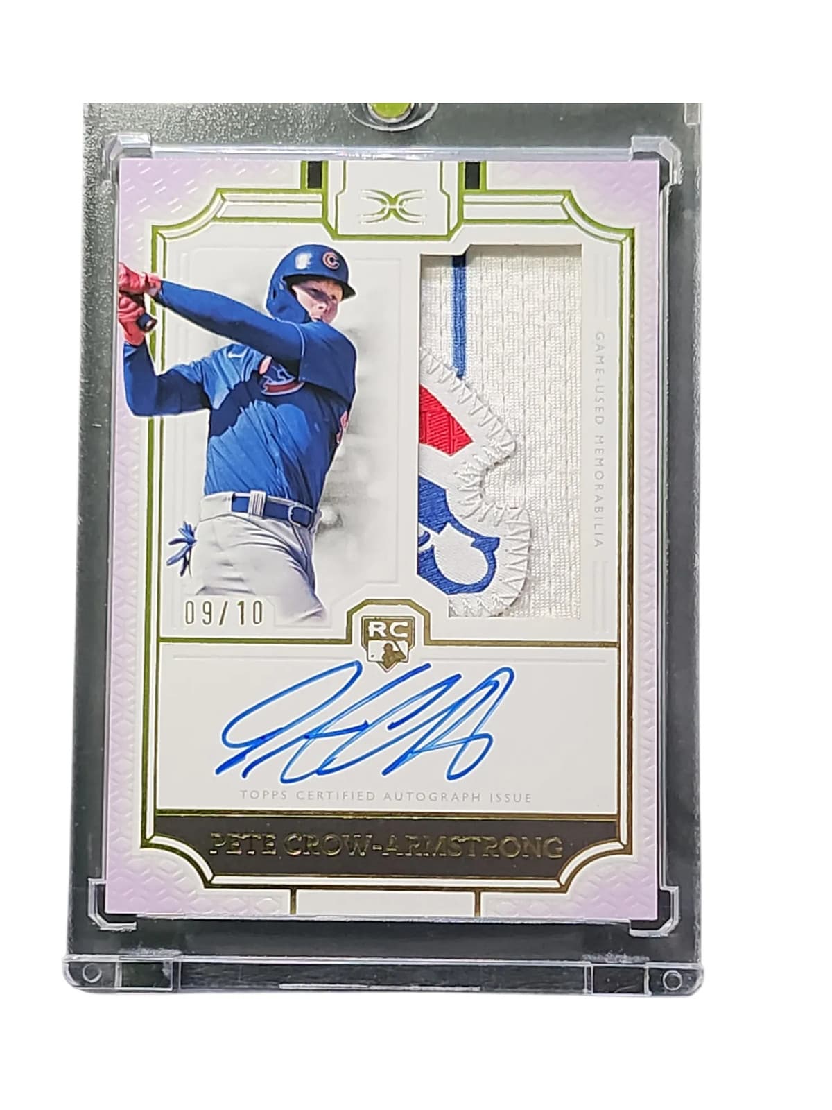 2024 Topps Definitive Collection Pete Crow-Armstrong Gold 09/10 Auto Patch RC