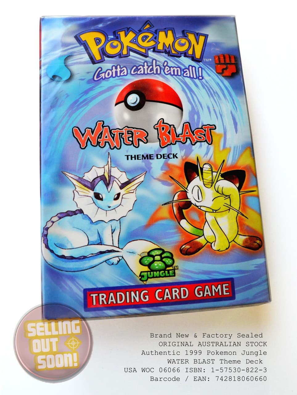 Pokemon Theme Deck 1999 NEW VERY RARE! Get ACTUAL pack in pic Jungle WATER BLAST