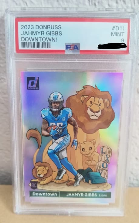 2023 Panini Donruss - Downtown! Jahmyr Gibbs rookie #D-11 (RC) PSA 9 