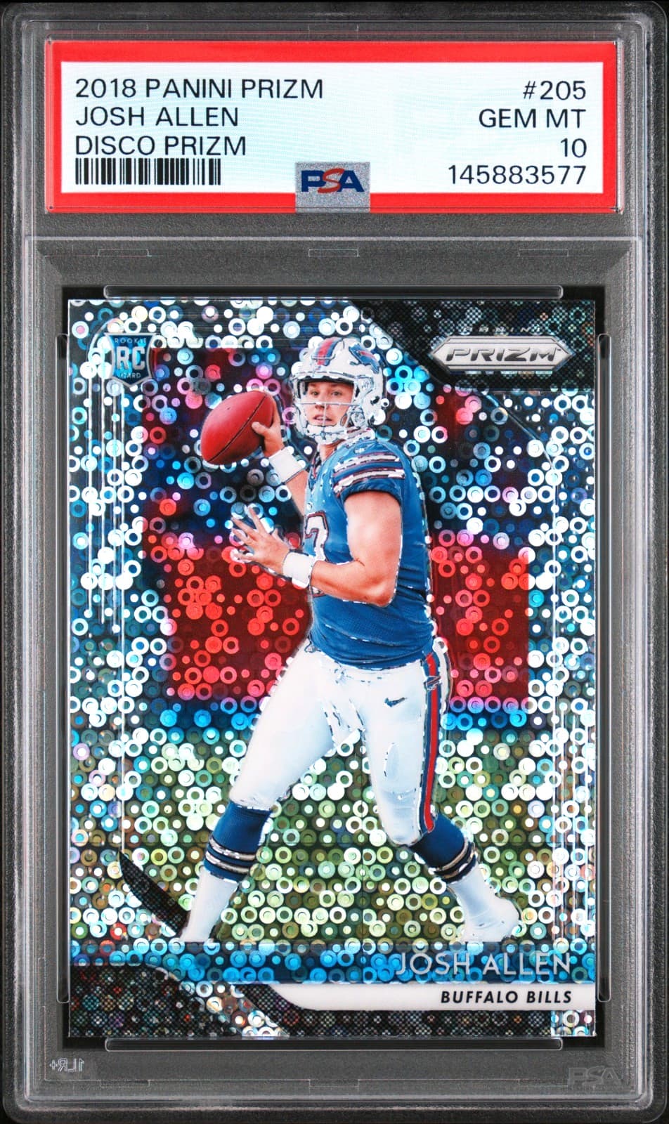 JOSH ALLEN 2018 PRIZM DISCO ROOKIE RC #205 PSA 10 GEM MINT! BILLS MVP! 145883577