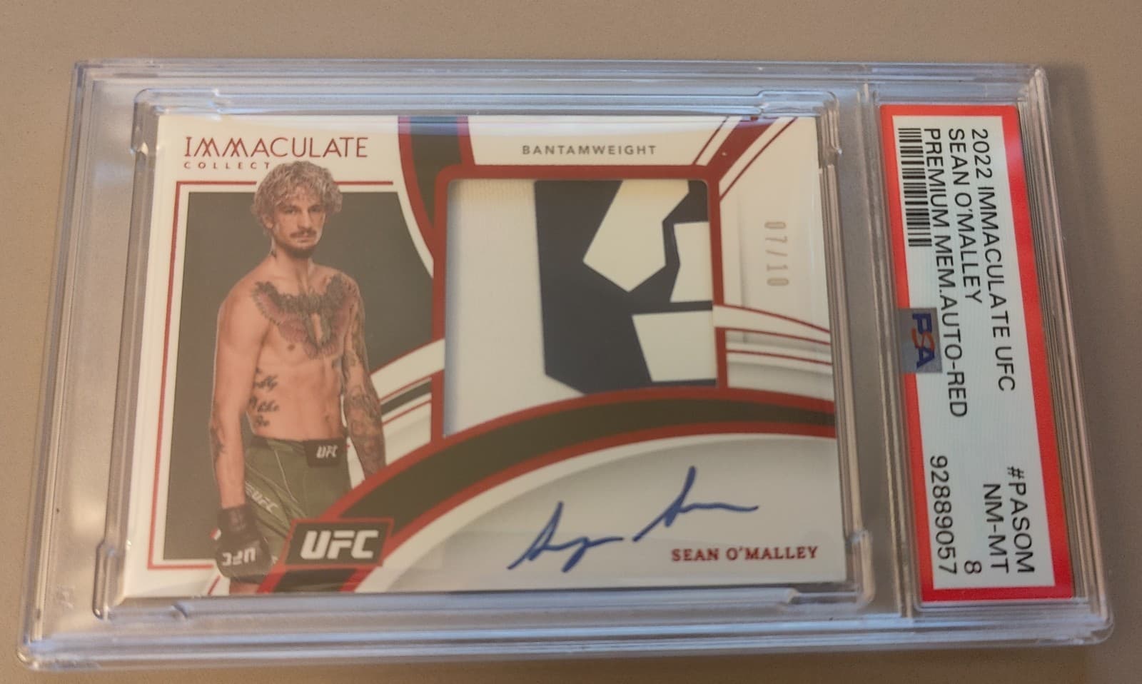 2022 Panini Immaculate UFC Sean O'Malley PREMIUM PATCH AUTO Red /10 - Rare