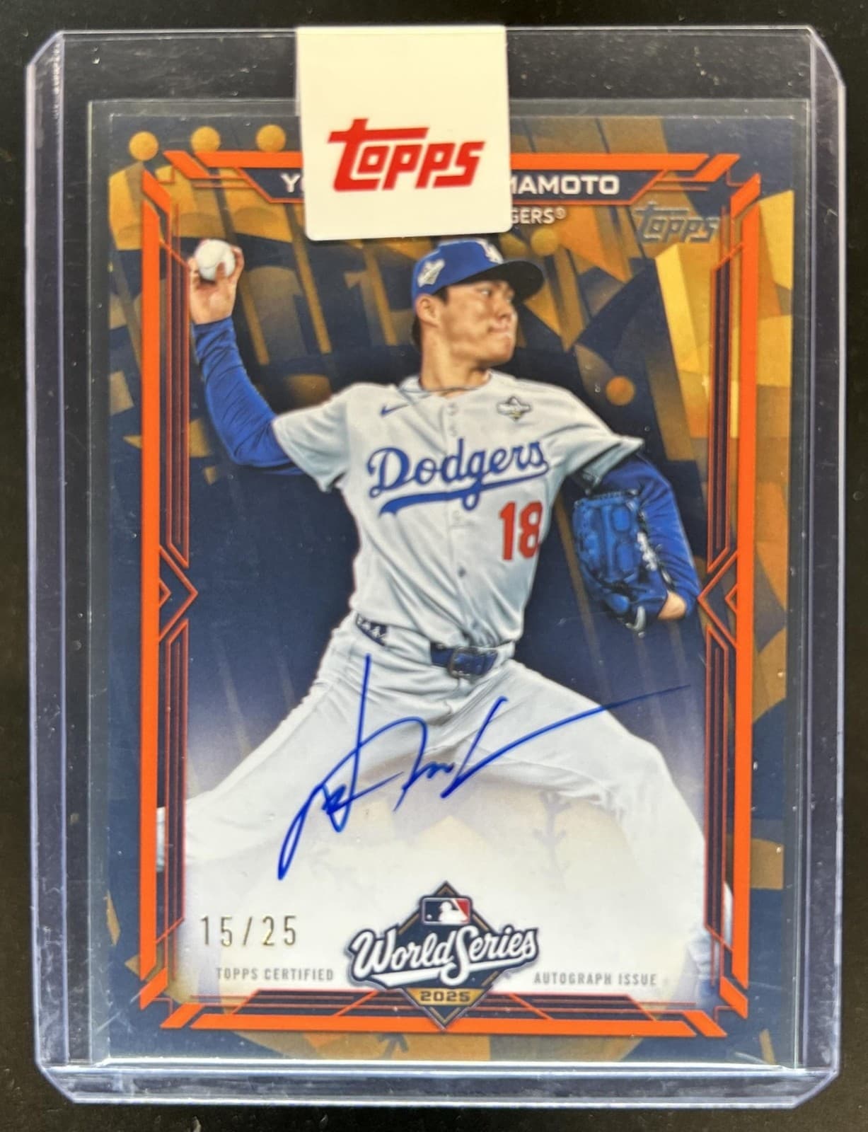 2026 Topps Yoshinobu Yamamoto World Champion Auto Autograph Orange SSP #/25