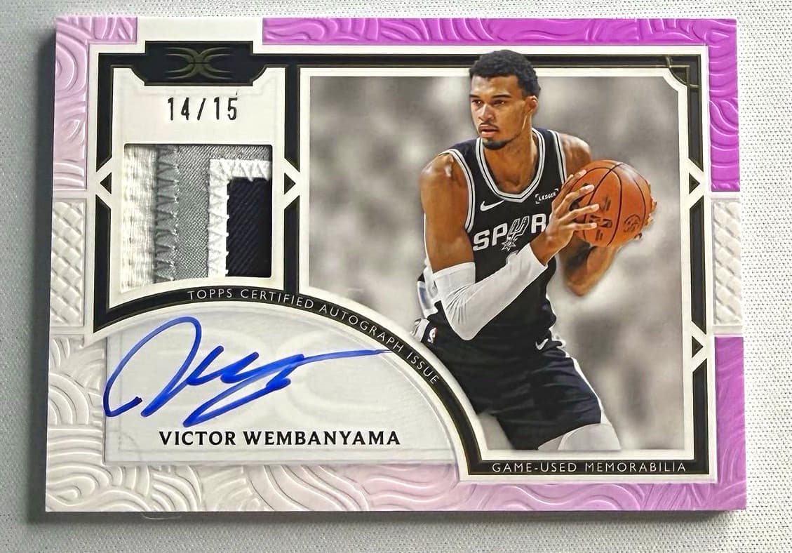 Topps 2025-26 Definitive Victor Wembanyama Auto Relic #/15 Spurs DAR-VWE2