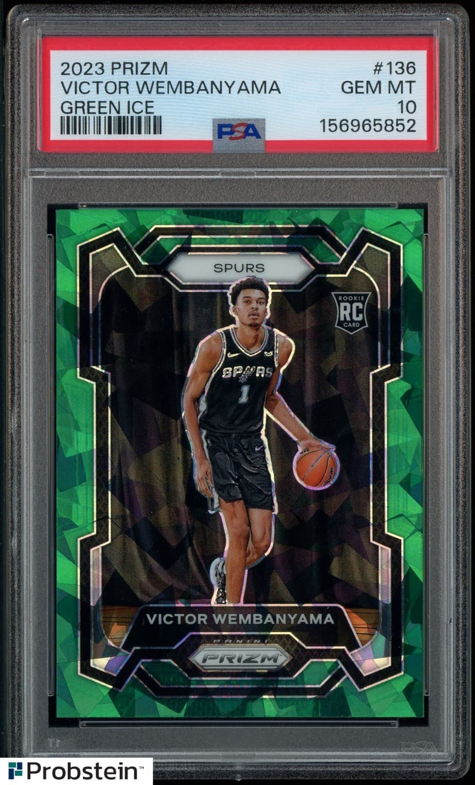 2023-24 Panini Green Ice Prizm #136 Victor Wembanyama RC Rookie PSA 10 GEM MINT