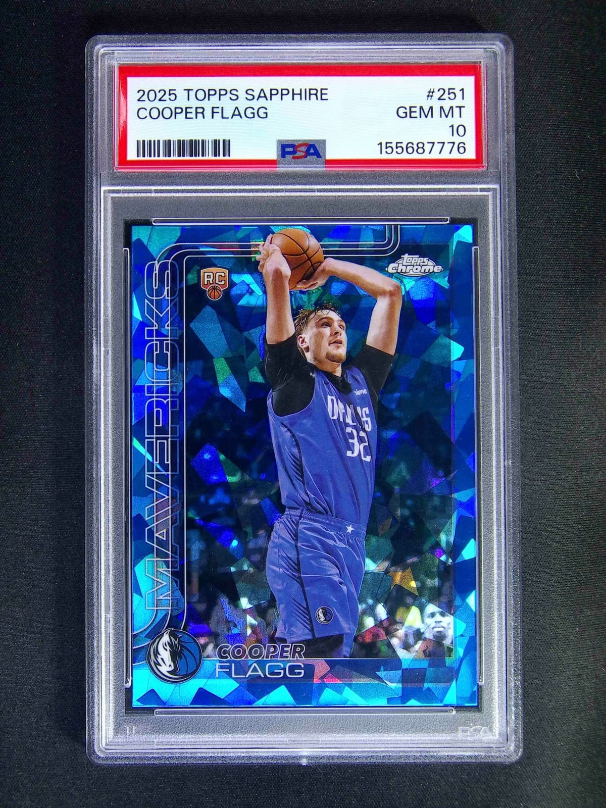 2025-26 Topps Chrome Cooper Flagg #251 RC Rookie Sapphire PSA 10