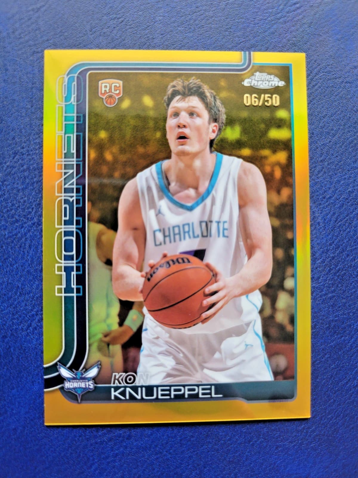 2025-26 Topps Chrome Kon Knueppel RC True Gold Refractor Rookie #/50 Hornets