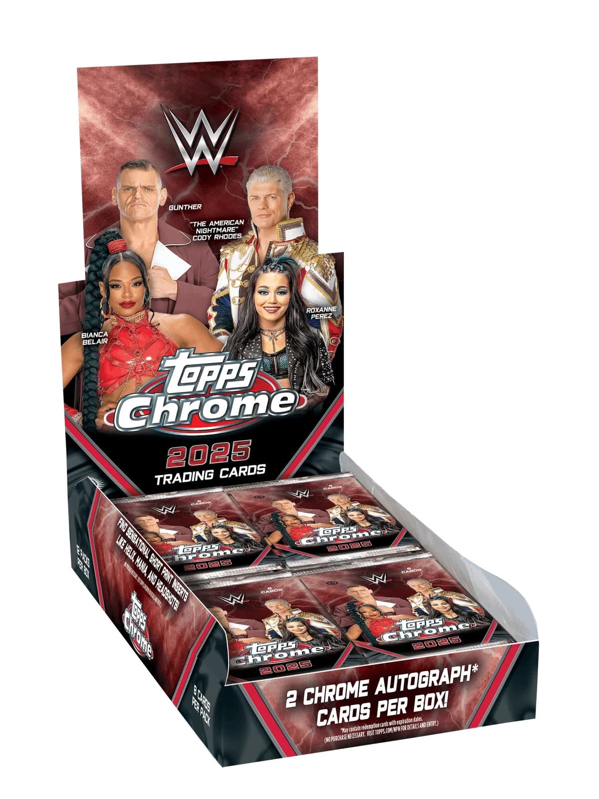 2025 TOPPS CHROME WWE WRESTLING HOBBY BOX - 2 AUTOS - Brand New Factory Sealed