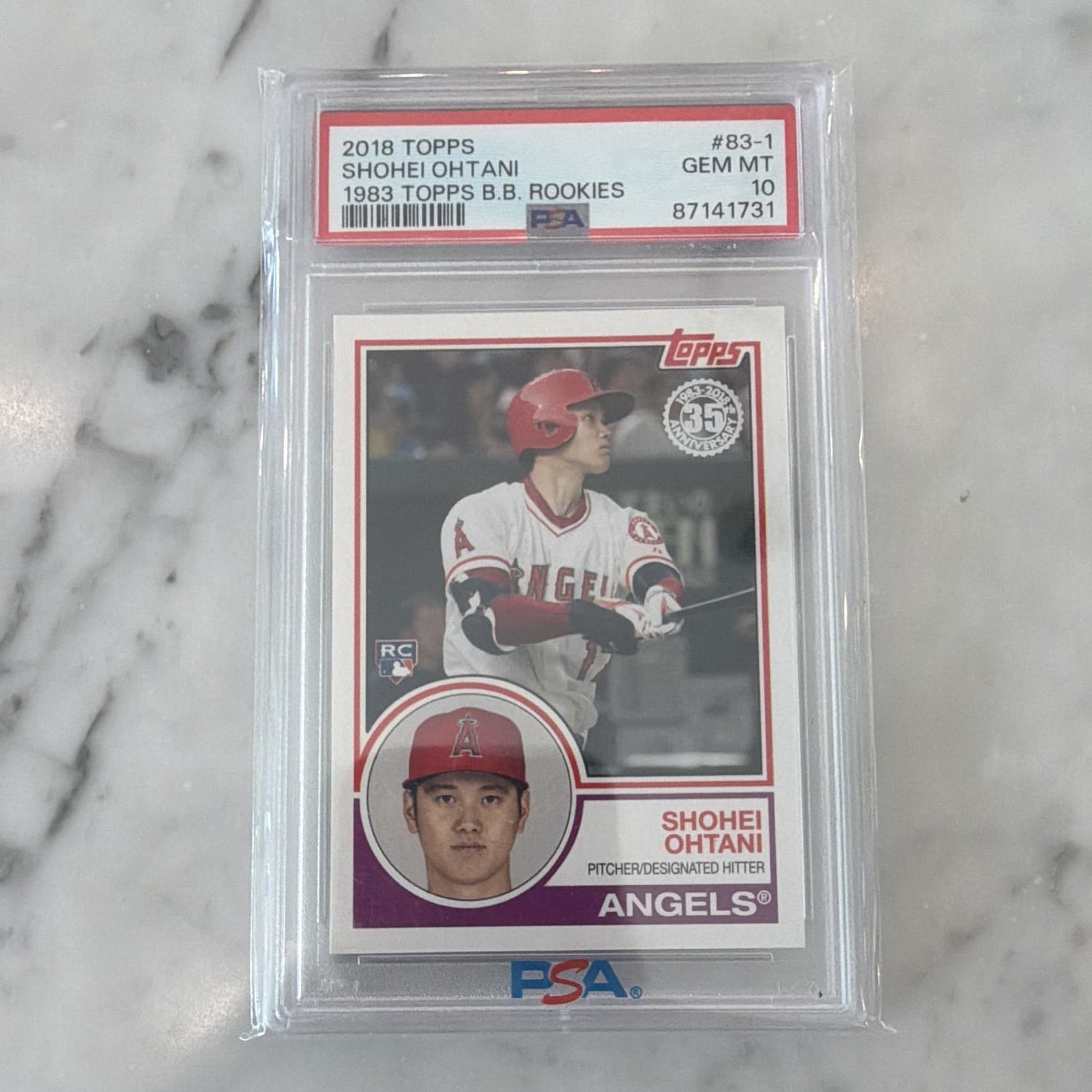 2018 Topps Shohei Ohtani 1983 Design Rookies #83-1 RC Insert PSA 10