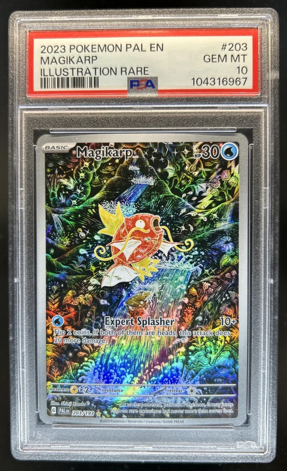 2023 Pokemon SV Paldea Evolved Magikarp Illustration Rare #203/193 PSA 10