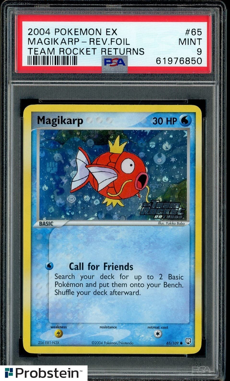 2004 Pokemon Ex Team Rocket Returns #65 Magikarp Reverse Holo Foil Psa 9