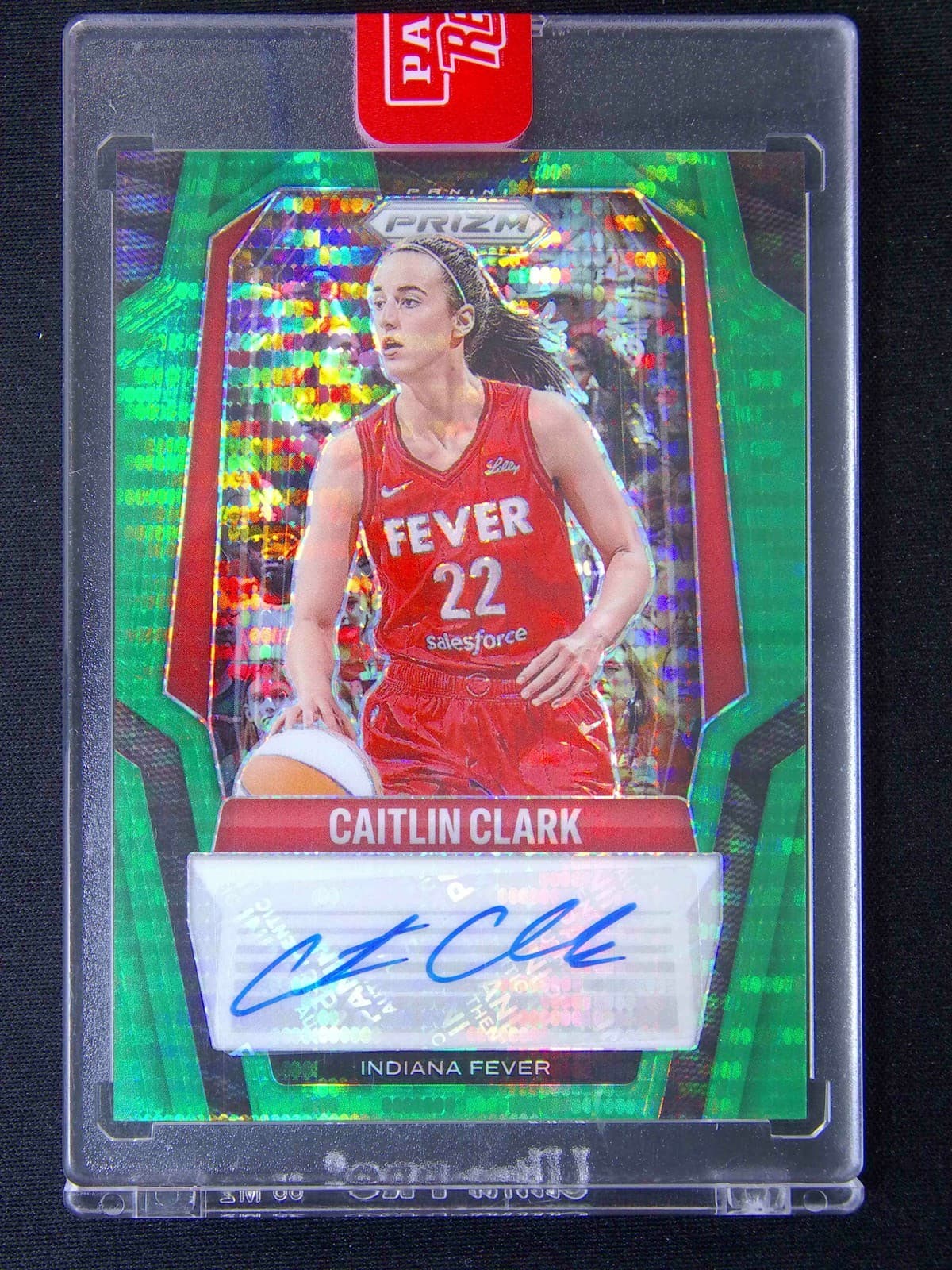 2025 Panini WNBA Prizm Caitlin Clark Auto Green Pulsar /25