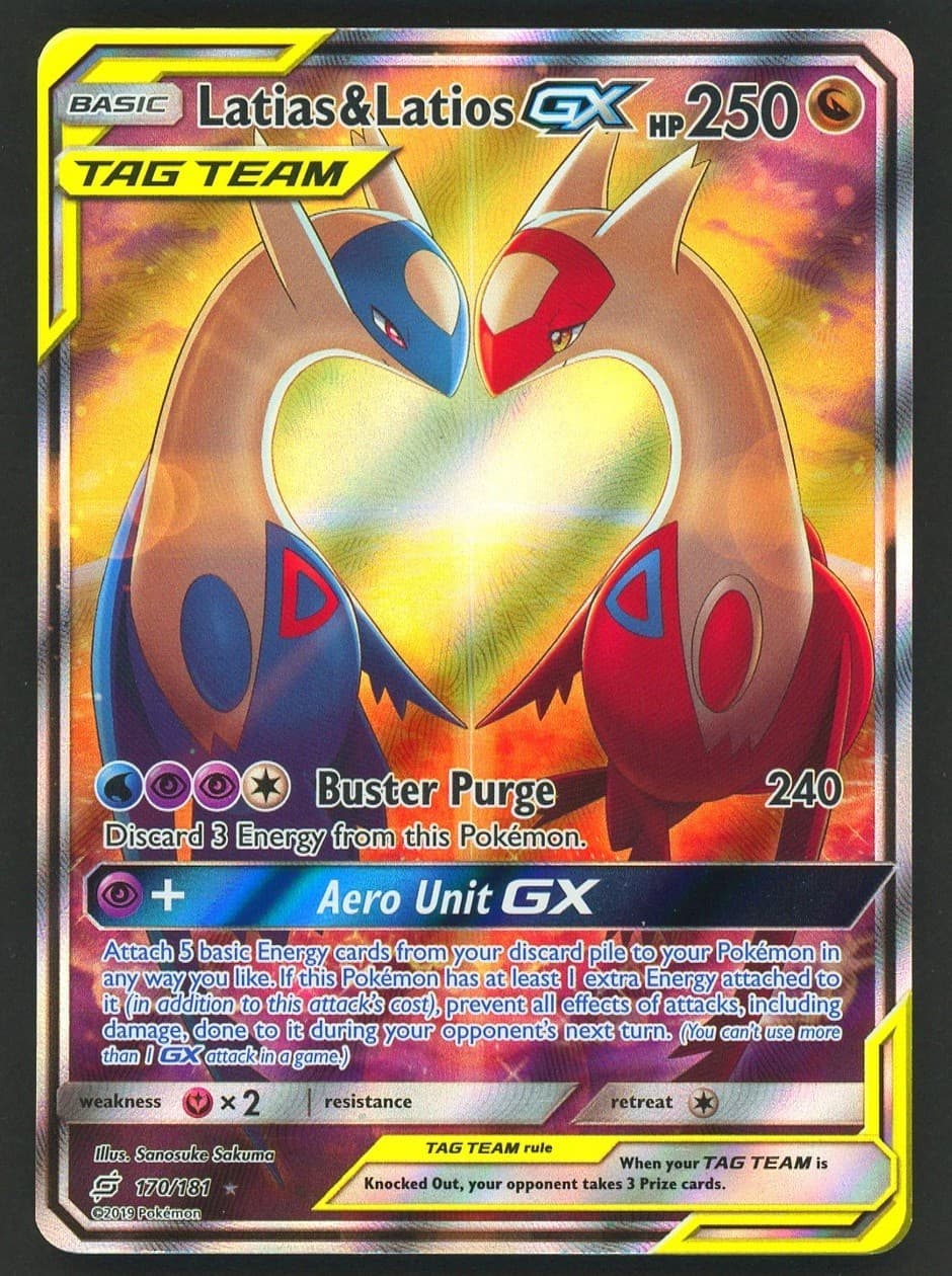 2019 Pokemon Sun & Moon Team Up #170 FA Latias & Latios GX