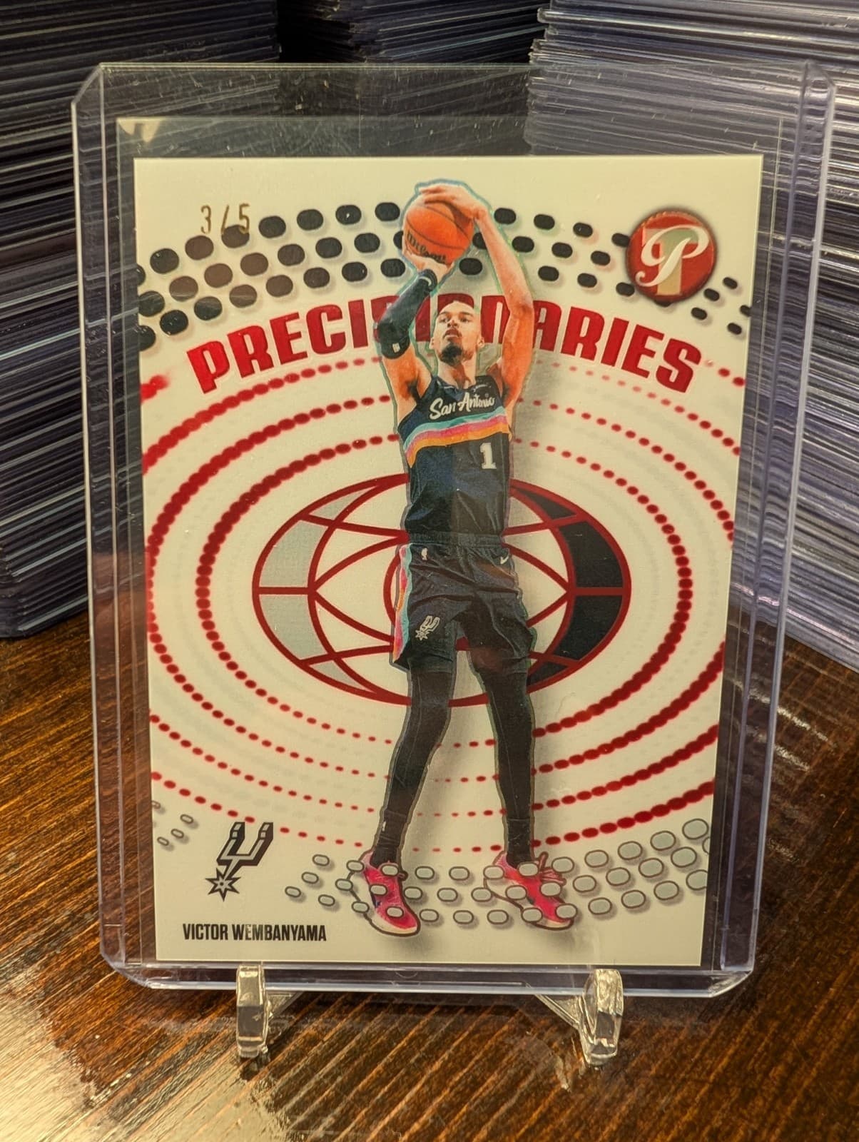 2025-26 Topps Pristine Victor Wembanyama Precisionaries Red Refractor #3/5 Ssp