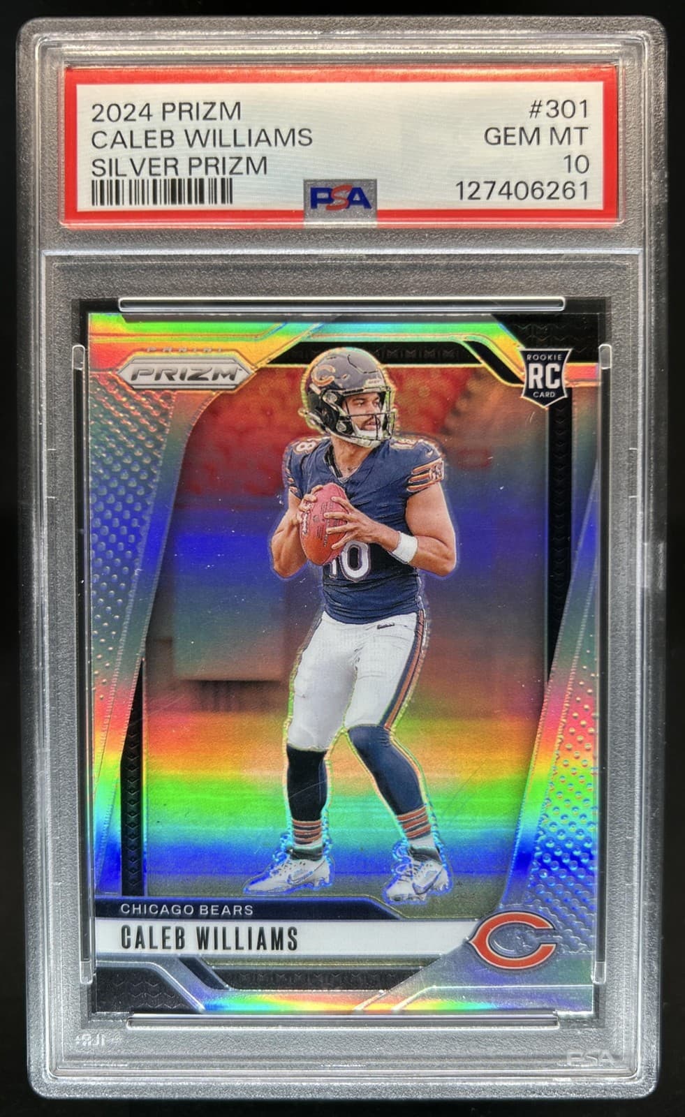 2024 Panini Prizm Caleb Williams Silver Rookie RC #301 Bears PSA 10 GEM MINT