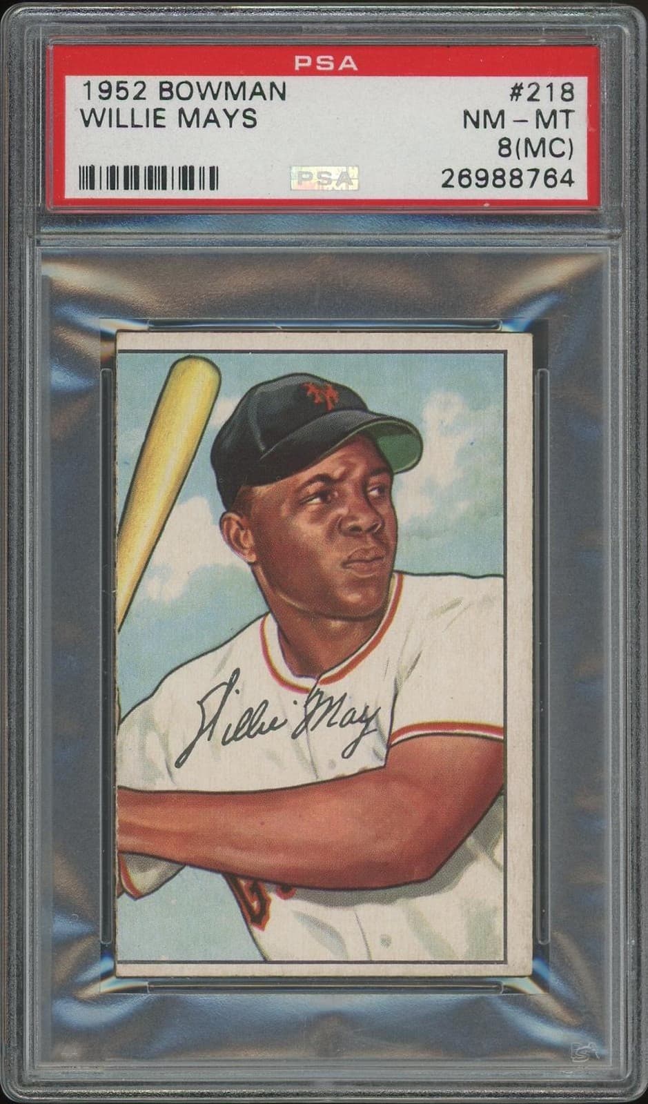 1952 Bowman Baseball #218 Willie Mays PSA 8 (NM-MT) (MC)
