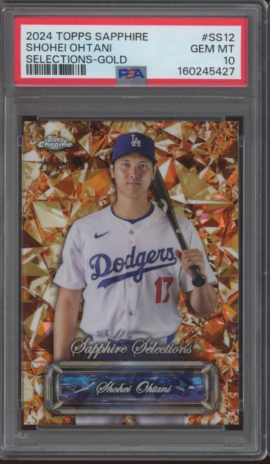 2024 Topps Sapphire Selections Gold #SS12 Shohei Ohtani 21/50 Gem Mint PSA 10