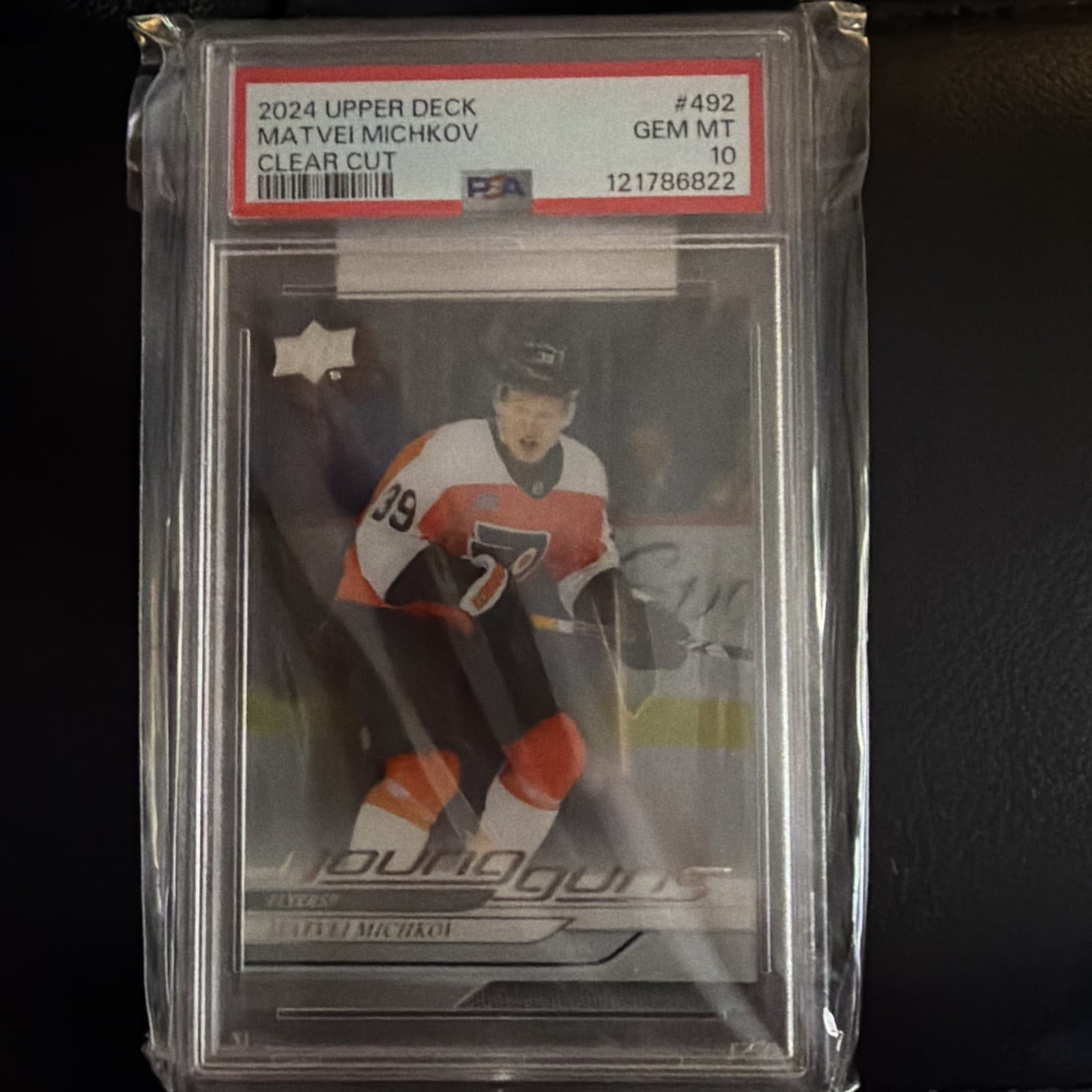 🔥Upper Deck 2024-25 Series 2 Young Guns Clear Cut Matvei Michkov #492 RC PSA 10