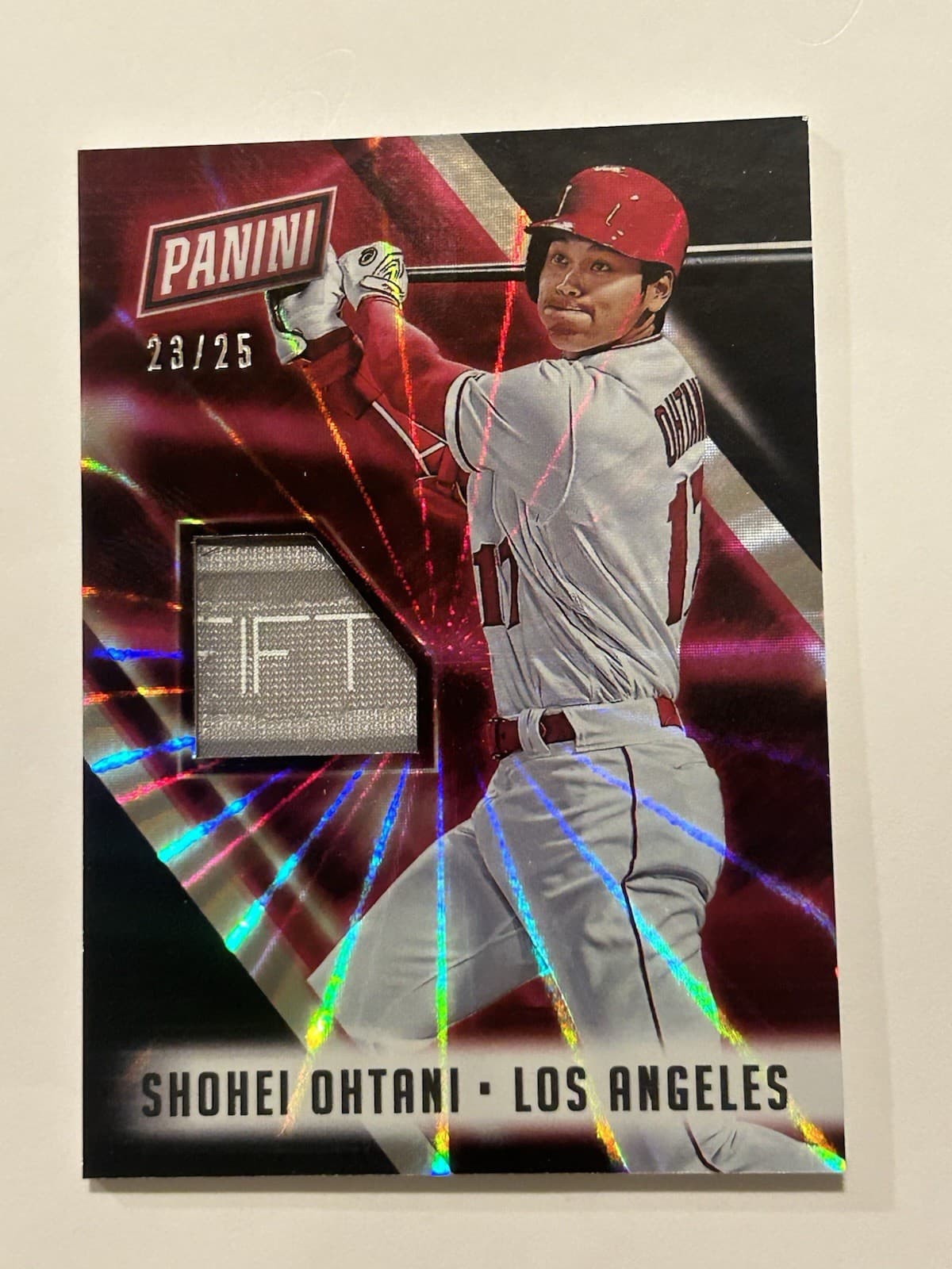 2018 Panini National Convention  Game Used Shohei Ohtani #SO Rainbow Spokes /25