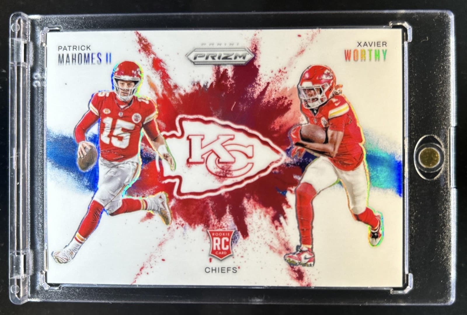 2024 Panini Prizm Patrick Mahomes II Xavier Worthy Color Blast Dual SSP RC #6