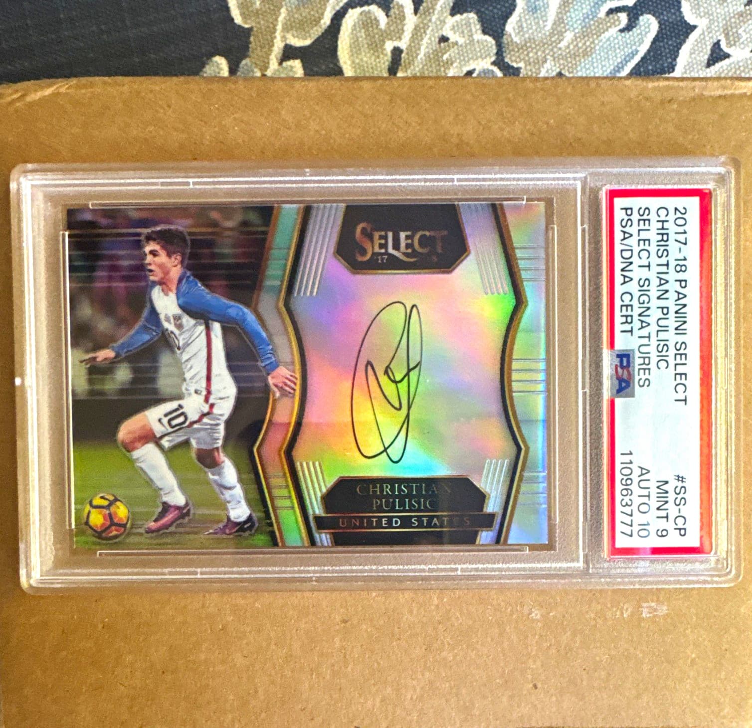 2017-18 Panini Select FIFA Signatures Christian Pulisic SS-CP PSA 9, auto PSA 10