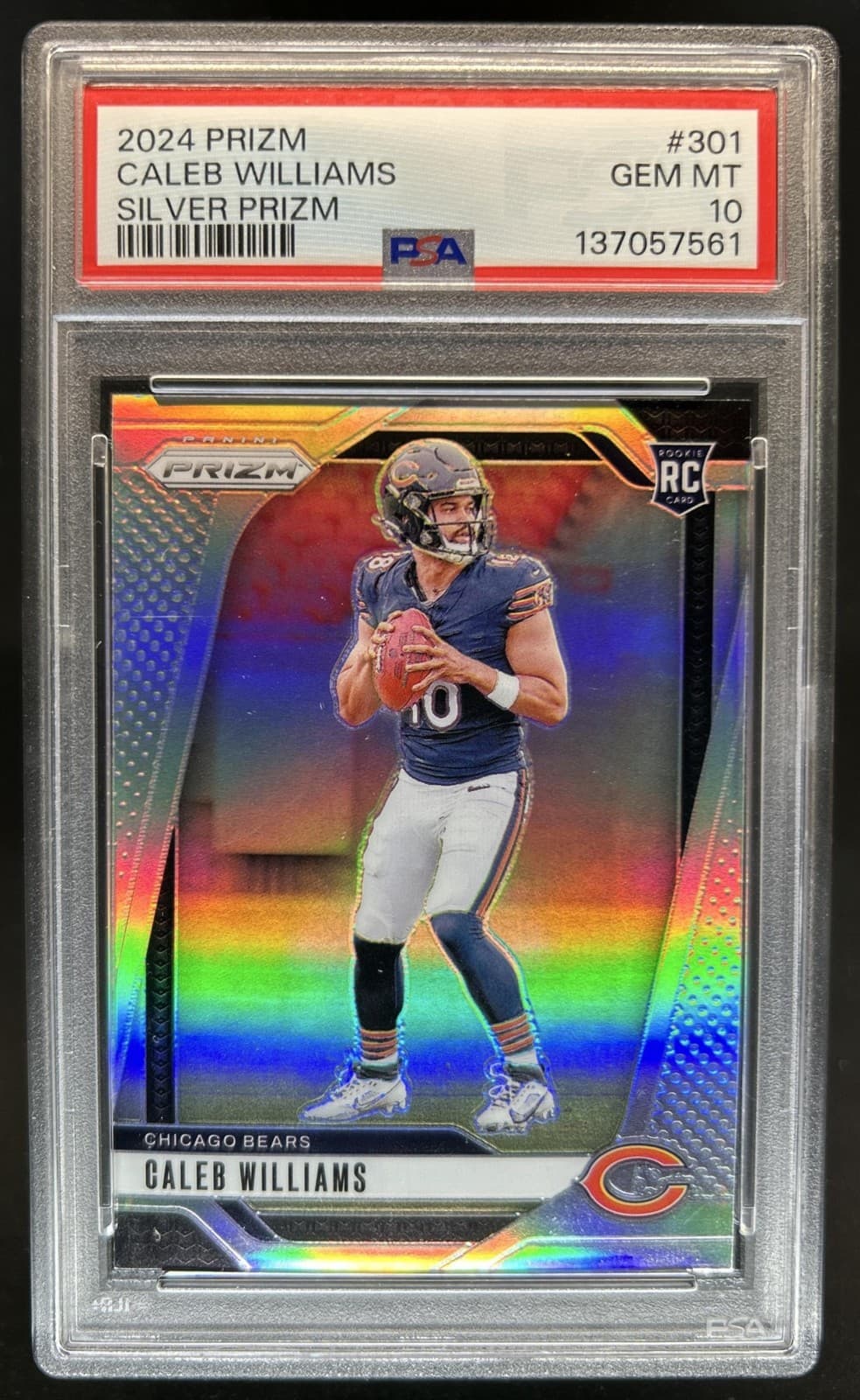 2024 Panini Prizm Caleb Williams Silver Rookie RC #301 Bears PSA 10 GEM MINT
