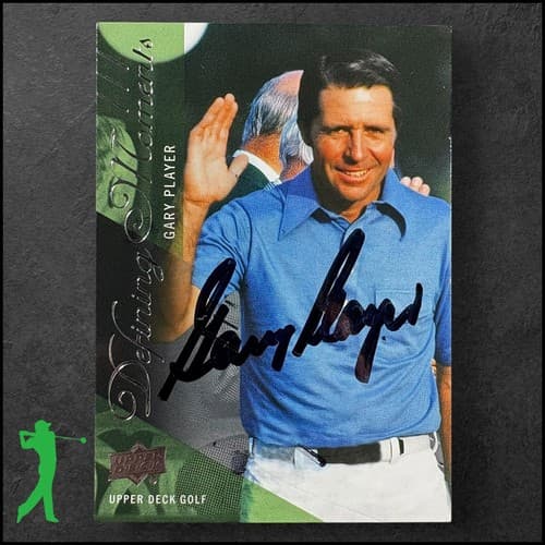 GARY PLAYER AUTOGRAPHED 2024 UPPER DECK GOLF CARD DEFINING MOMENTS #DM-12
