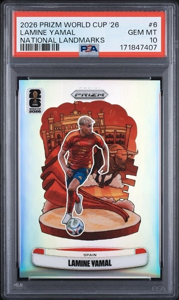 2026 Prizm FIFA World Cup Lamine Yamal #6 National Landmarks Case Hit SSP PSA 10