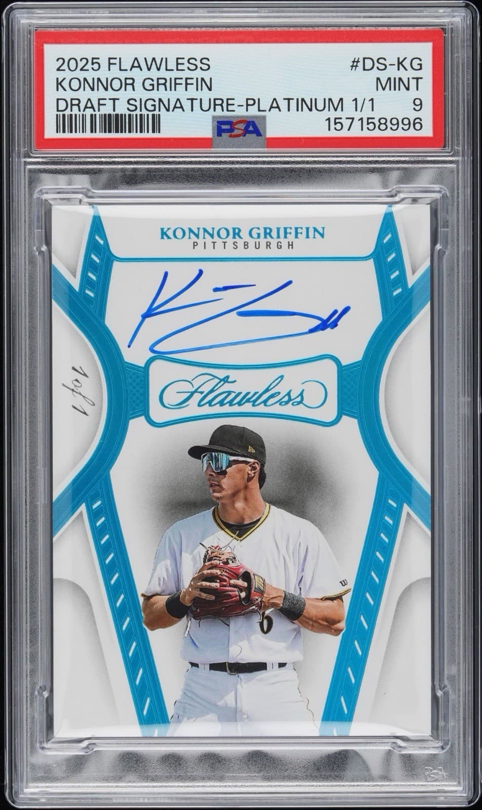 2025 Panini Flawless Konnor Griffin Draft Signature Platinum 1/1 Auto PSA 9