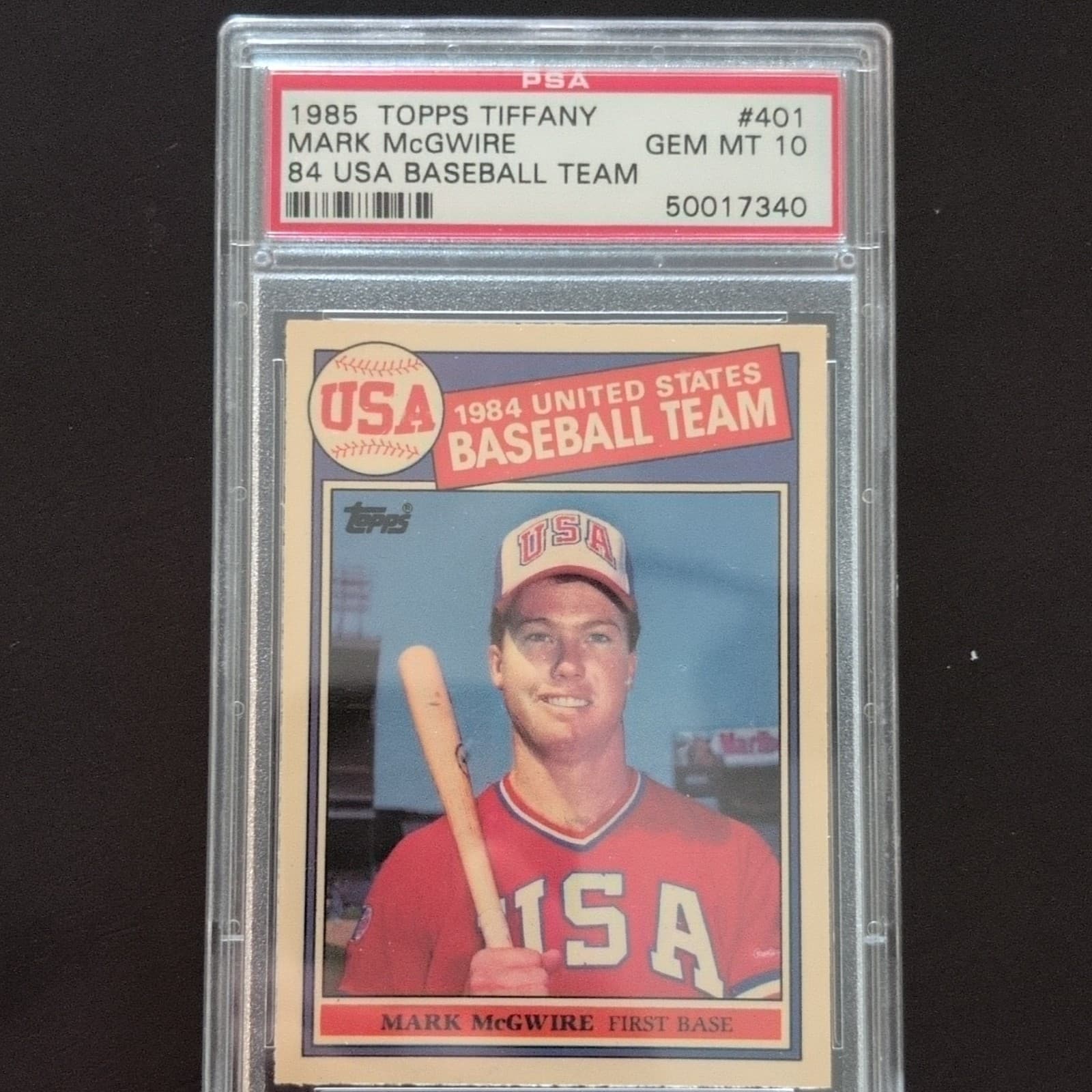 Topps 1985 Topps Tiffany Mark McGwire #401 84 USA Baseball Team PSA 10