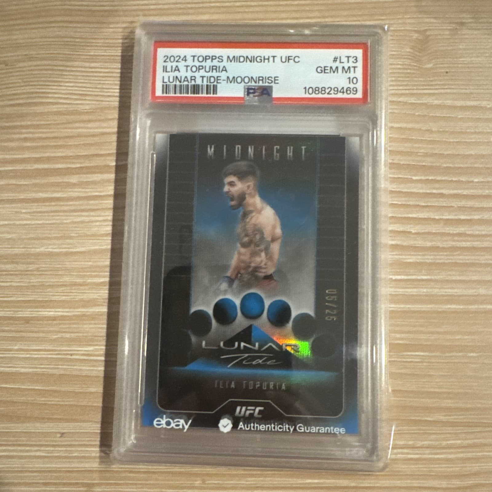 2024 TOPPS MIDNIGHT UFC LUNAR TIDE MOONRISE #LT3 ILIA TOPURIA 9/25 PSA 10