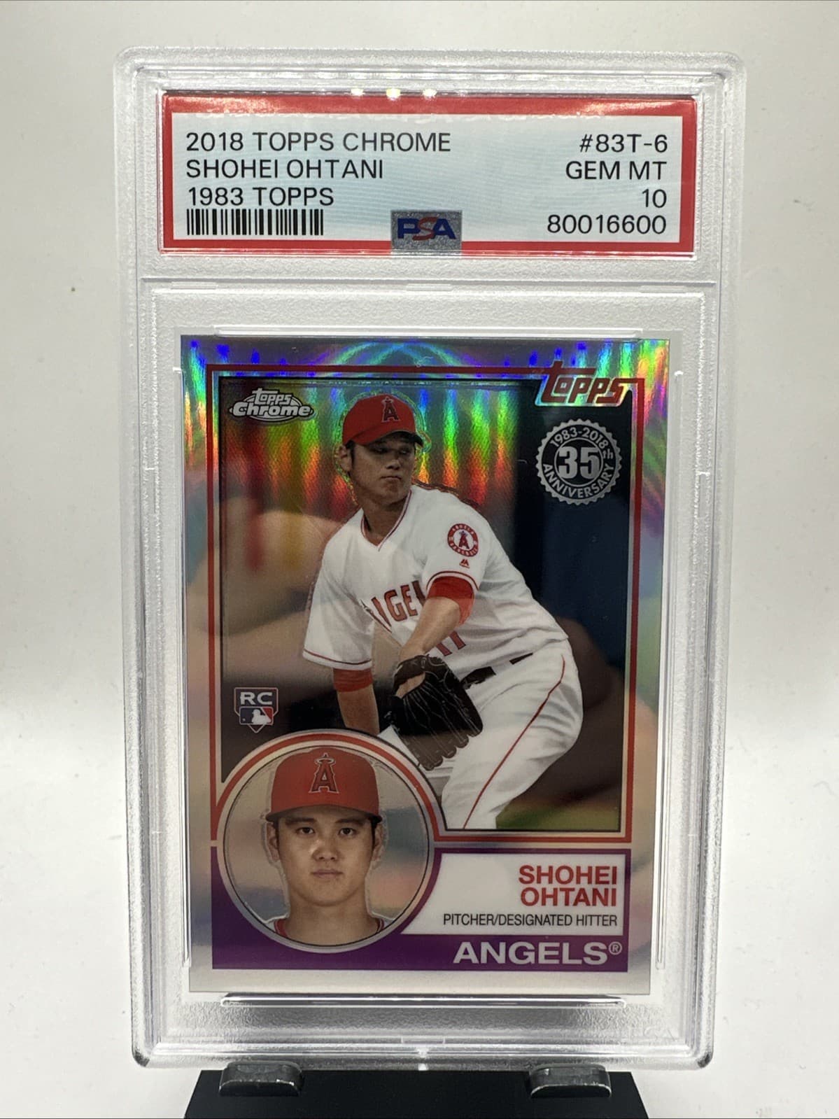 2018 Topps Chrome - 1983 Topps Refractor Shohei Ohtani #83T-6 (RC) PSA 10 Rookie