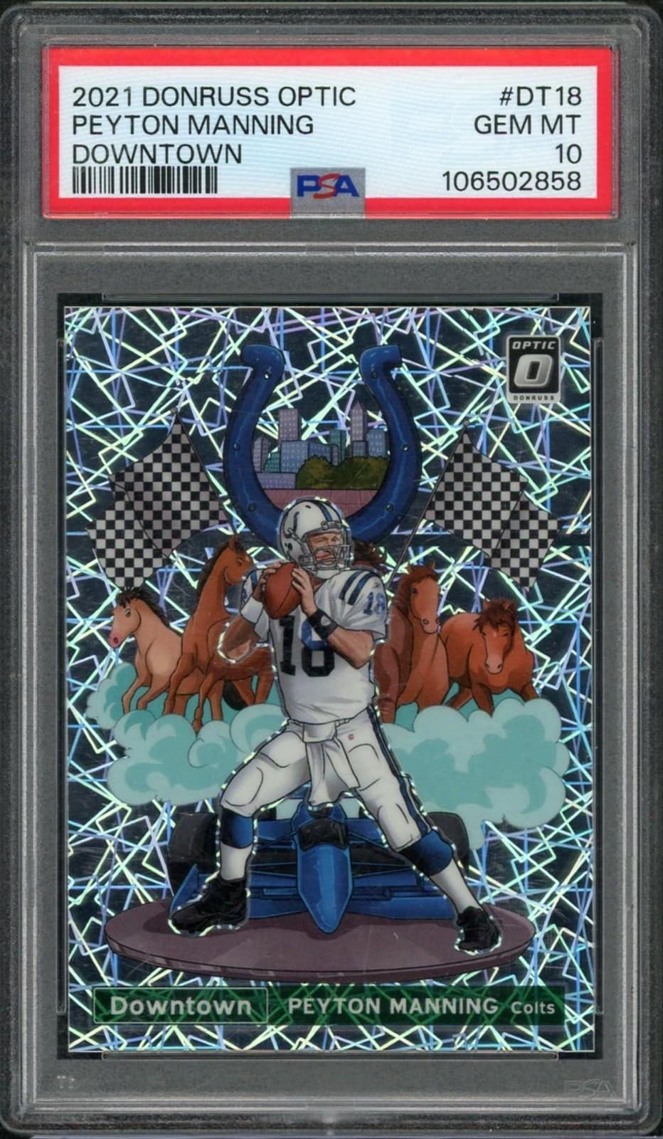 2021 Panini Donruss Optic Peyton Manning Downtown! #DT-18 PSA 10