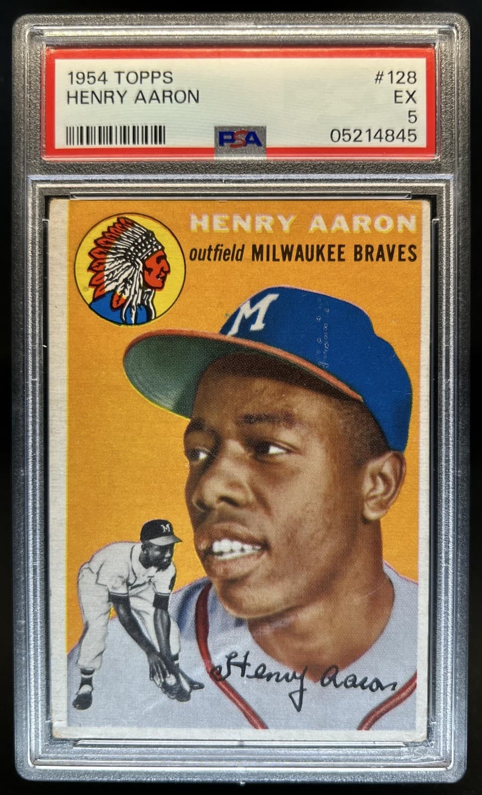 1954 Topps Henry Aaron Rookie RC #128 Braves PSA 5